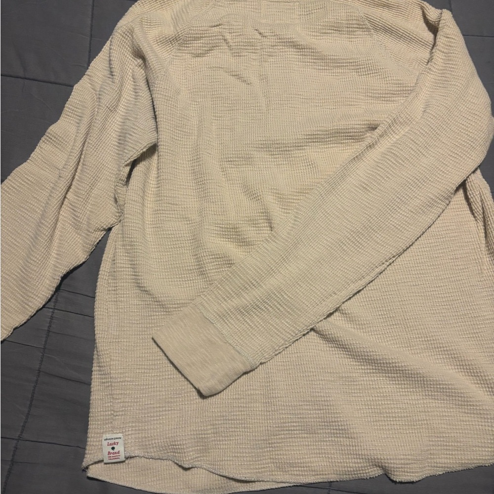 Lucky Brand Off-White Henley Long Sleeve Shirt - Picture 3 of 3